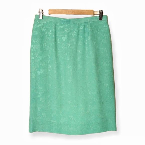 Vtg Lee Baron Jacquard Silk Cheongsam Qipao Bespoke Short Sleeve Skirt Set - Picture 10 of 12